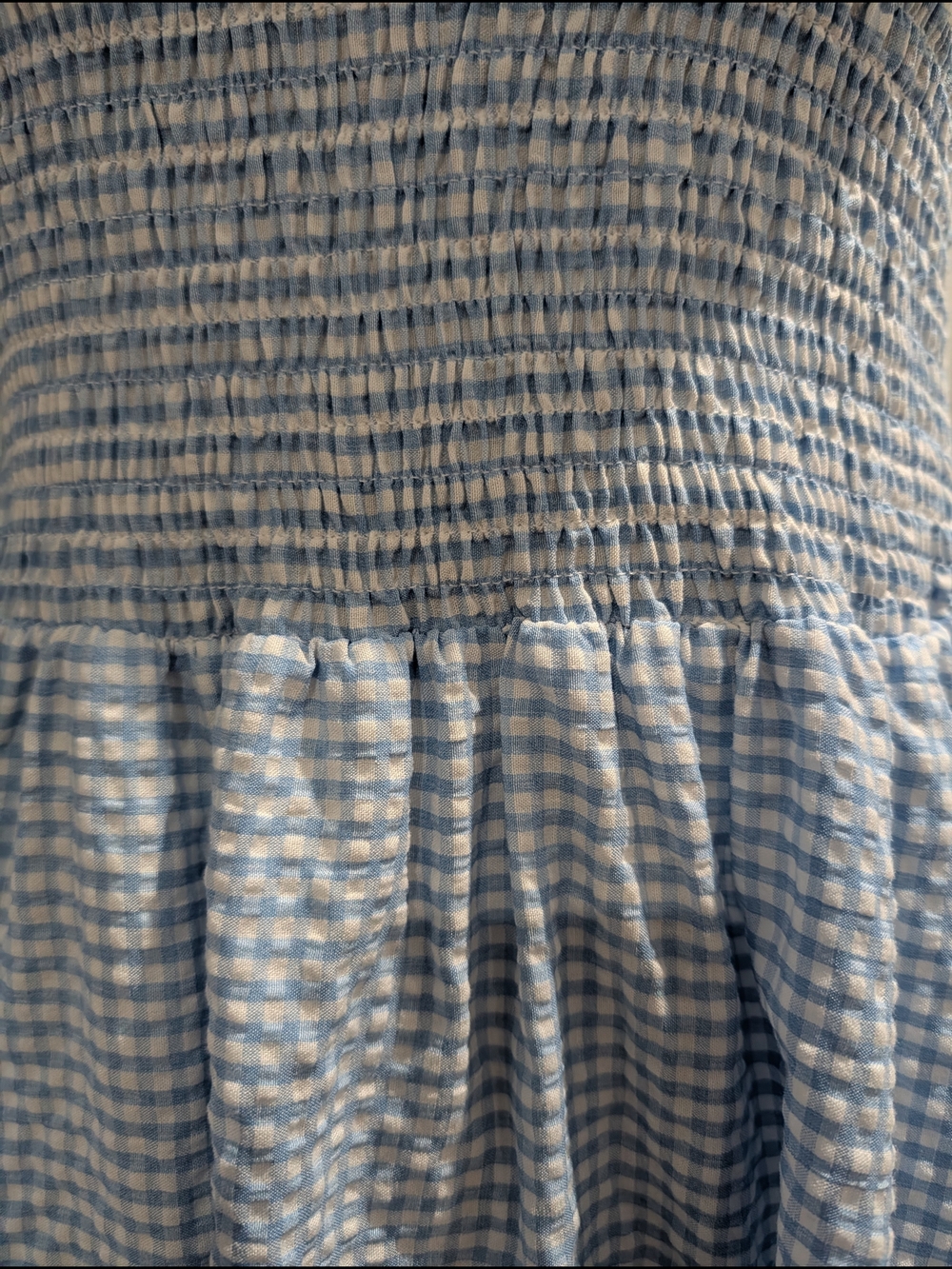 Lulu's Light Blue Gingham Smocked Mini Dress - Picture 3 of 6